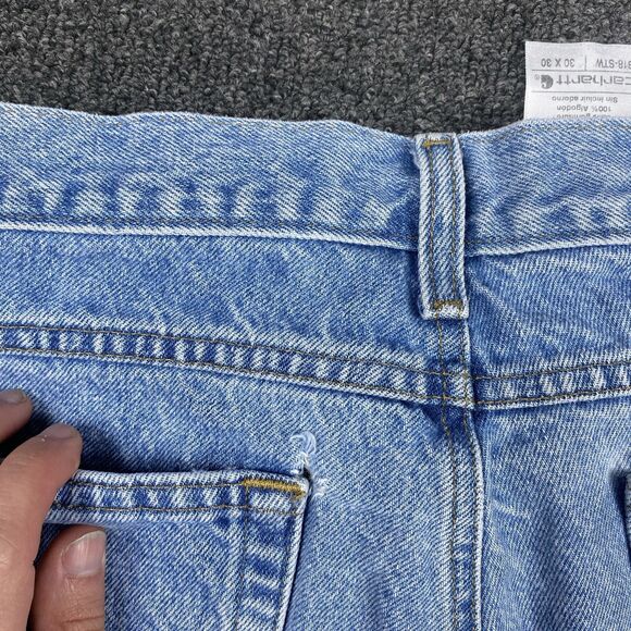 Carhartt Jeans Mens Blue B18 STW Relaxed Fit Workwear Denim Size 30x30 - Picture 5 of 7